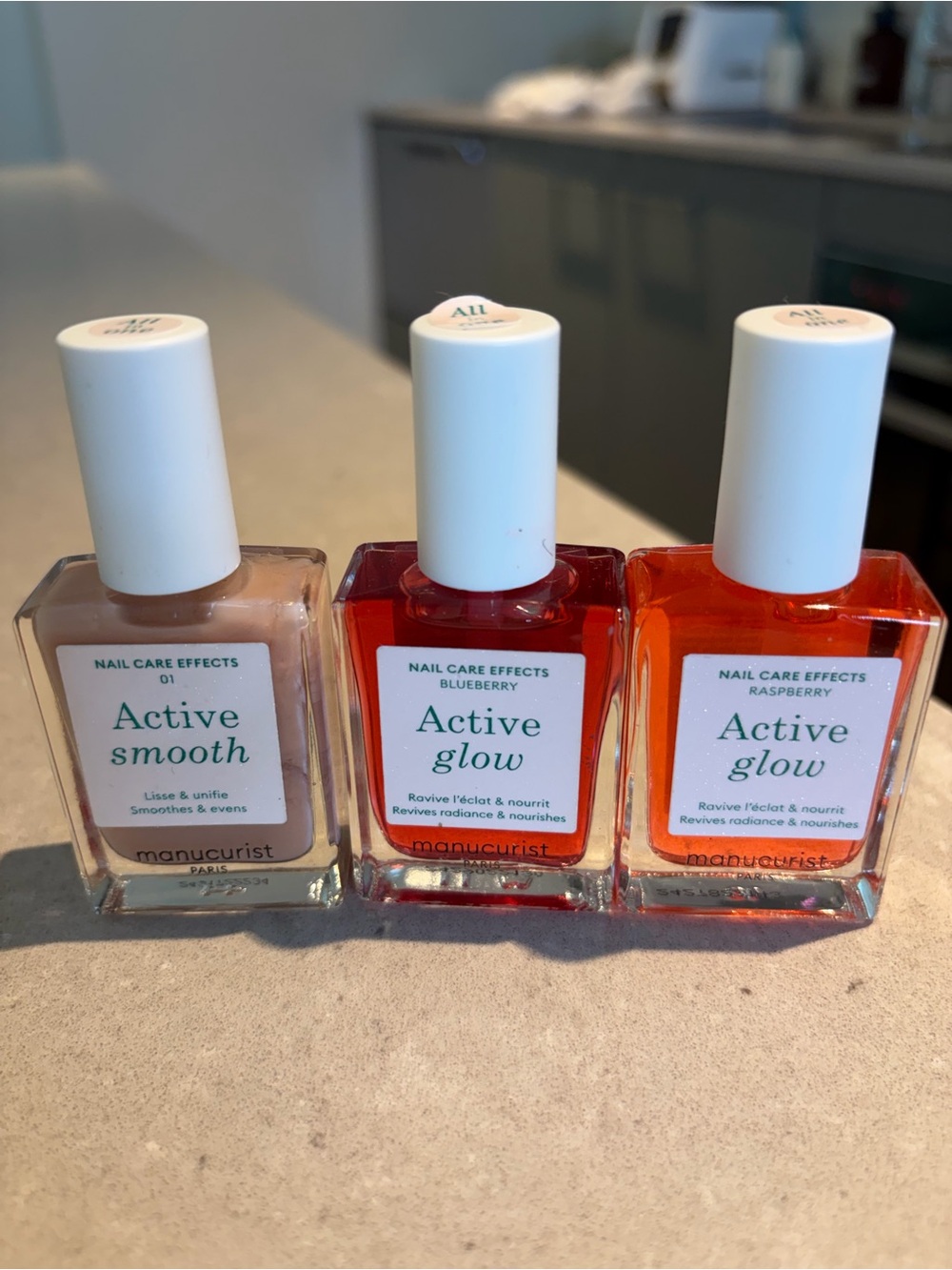 Manicurist Paris Active Glow Blueberry, Rasberry, & Active Smooth Nail Care Set